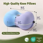 Cooling Memory Foam Knee Pillow for Side Sleepers with Strap - photo 4