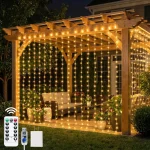 Warm White Curtain Fairy Lights, 300 LED