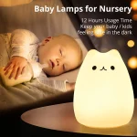 Squishy Cat Night Light, Tap to Change Colors, photo 5