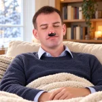 Red Light Nose Comfort Device, Man Relaxing